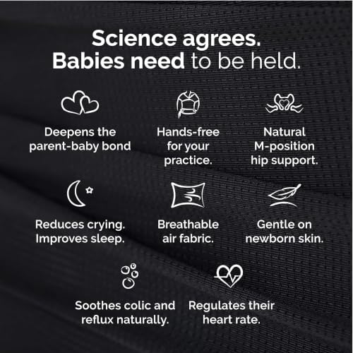 Image of Boba Baby Wrap Carrier Black Mesh | Lightweight Baby Sling Carrier for Newborn (7-35 lbs), Summer Baby Wrap for Active Parents