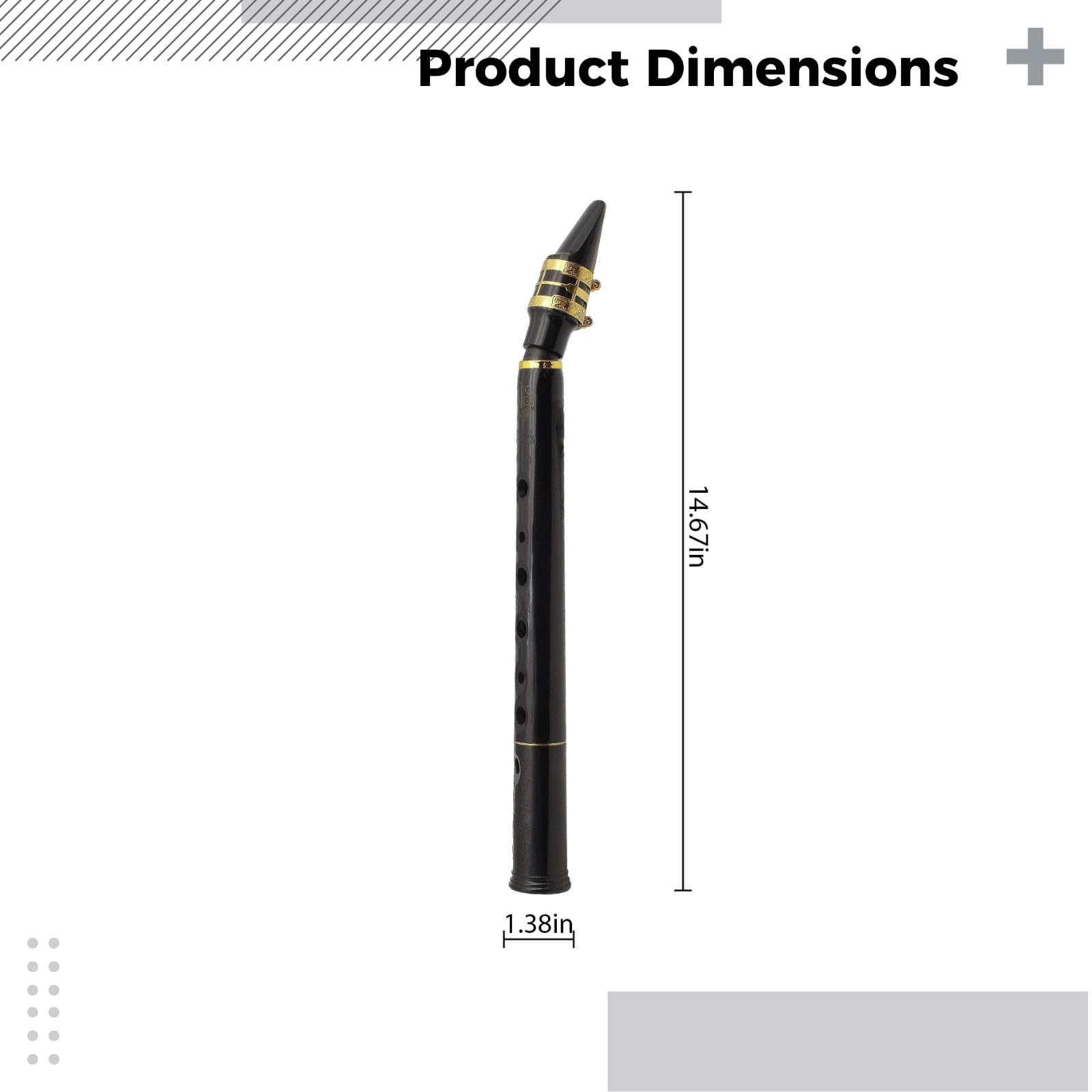 Saxofón de bolsillo en C mayor con 8 agujeros, fácil de aprender, saxofón para principiantes con cuello curvado, mini instrumento portátil para saxofón de plástico ligero de 37 cm para principiantes