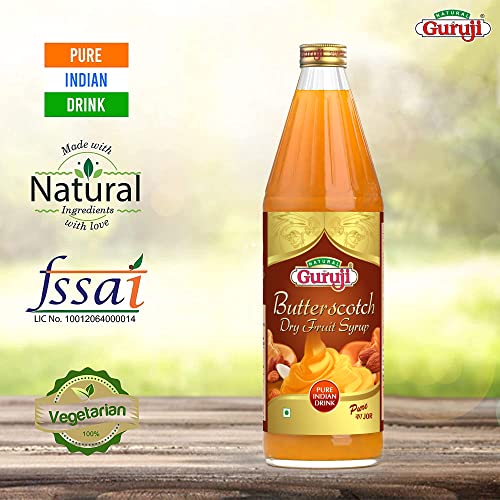 Image of Jai Guruji Butterscotch Dry Fruit Syrup Sharbat, Instant Refreshing Drink For Summer (Mix with milk Only) - 750ml