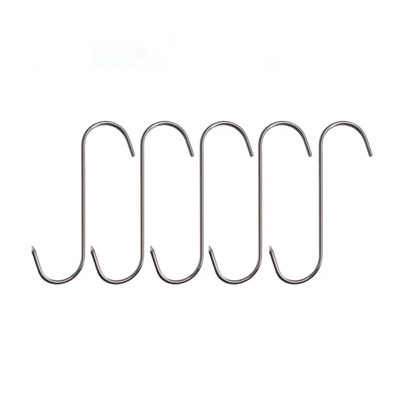 100 ganchos de acero inoxidable con puntas afiladas en forma de S for colgar carne, resistentes, for carnicería, for barbacoa, cerdo, salchichas, tocino y jamones. Para Carnes