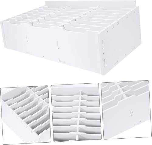 Miniatura 7 de GRIRIW Caja de almacenamiento para teléfono móvil, calculadora de escritorio, organizador de escritorio, estante blanco, calculadora de aula, buzón