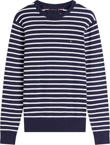 Tommy Hilfiger Herren Pullover Essential Cotton mit Rundhalsausschnitt, Blau (Desert Sky/Ivory Petal), S – Ansicht 7