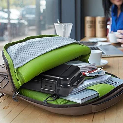 Image of Dry Storage Box, Shockproof Waterproof Box Storage Case Waterproof Plastic Box Container with 2 U‑Shape Buckle, Plastic Storage Container for Cameras, Phones, Camping, Fishing, Hiking(Small-Black)
