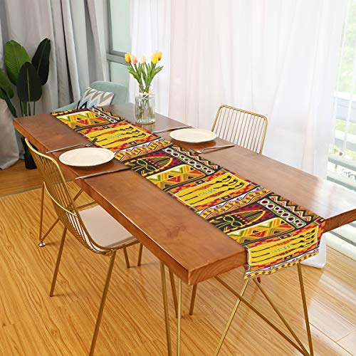 Auuxva Table Runners African Women Geometric Print Table Cloth Decorative, 13"X90" Table Runner For Kitchen Holiday Wedding Dining Table Party Banquet Decor #TOP2