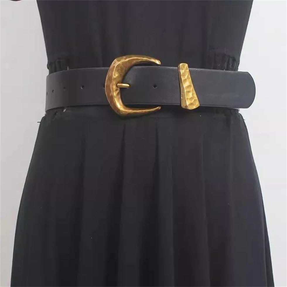 Pohullan Women Vintage Pu Leather Dress Belts Decoration Wide Belt Clothing Accessories2