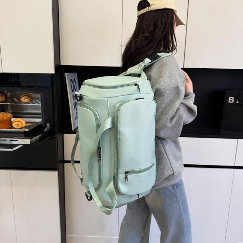 Convertible Backpack Duffle Bag with Wet-Dry Compartments - 36-55L Large Capacity Gym Bag for Men & Women, Travel Backpack Weekender Overnight Bag, 6 Colors (Black)4