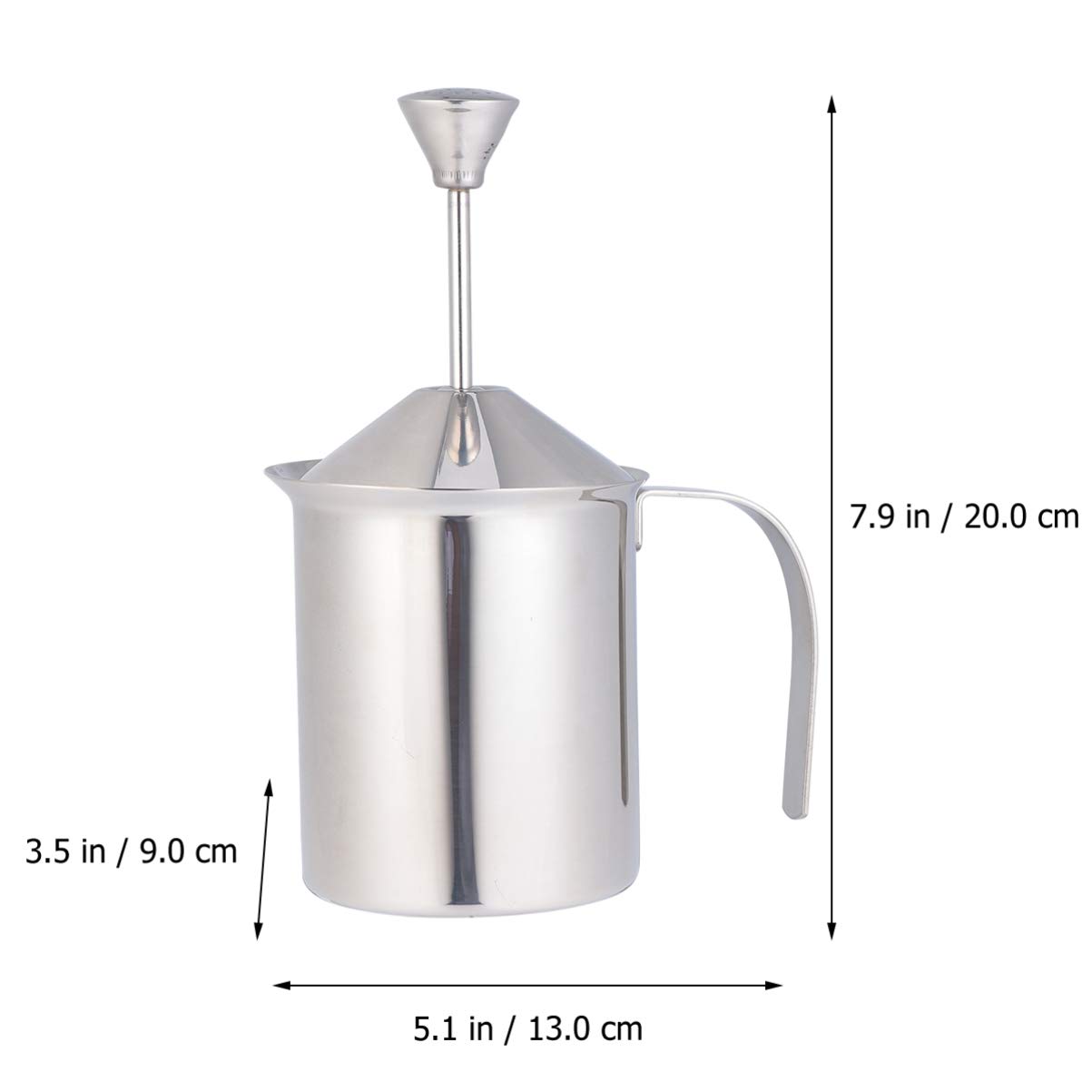 HEMOTON Espumador de leche de bomba de acero inoxidable Fabricante Manual de Espuma de Leche para Cappuccino Y Café (400)