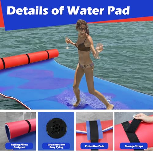 Strpretty Basic Floating Water Mat, 11X5 Ft Water Floating Pad With Rolled Pillow For Lake Ocean Beach thumb #5