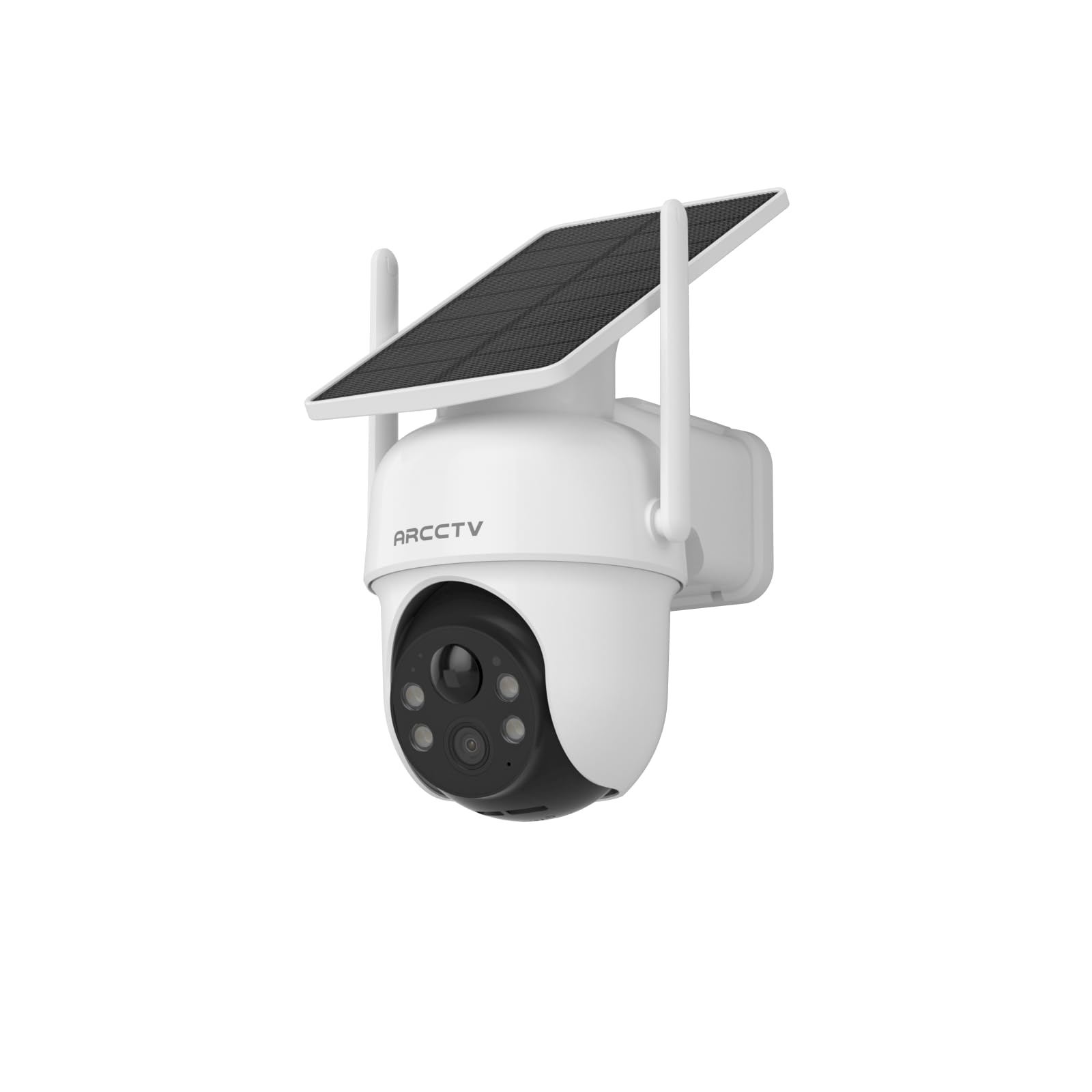 ARCCTV Telecamera di Sorveglianza per Esterni, Telecamera Batteria Esterno | 100% Wireless, Rotazione a 360°, Rilevamento del Movimento, Pannelli Solari Integrati, Adatta per Kit Telecamere ARCCTV