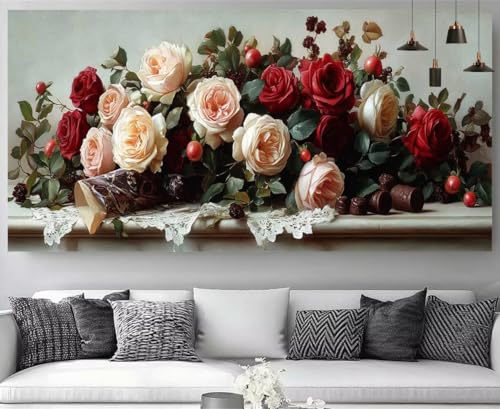 Artisanat cristal diamant painting rose 5D, idée cadeau créative