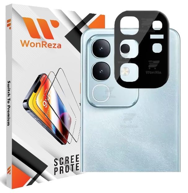 Image of Pack 1- Back Camera Glass Protector for Vivo Y31 Pro 5G [3D Premium] Camera Glass Protector (Black)