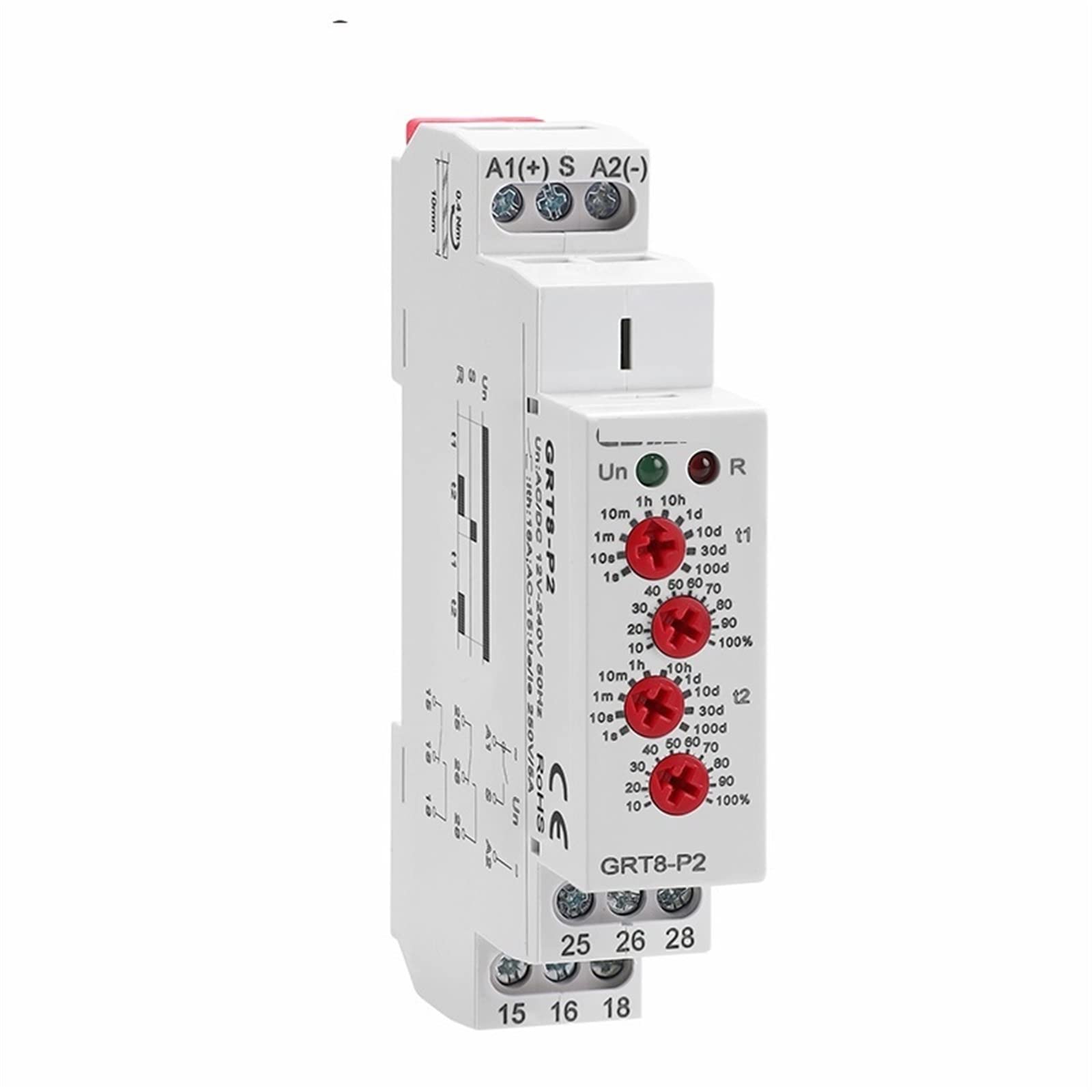 AERBNYEQP GRT8-P Pulse Output Time Delay Relay 16A AC/DC12V-240V 0.1s-100days 1Pcs(GRT8-P1 AC230V)