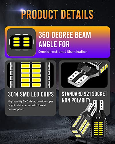 Luyed 194 Led Bulbs 900 Lumens Super Bright 12V 48-Ex 3014 Chipsets T10 168 921 912 Led Light Bulb Used For Rv Trailer Car Backup Reverse Lights Width Lamp,Xenon White,Pack Of 10 #TOP1