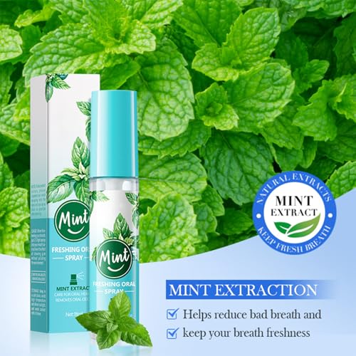 Minze Mundspray, 18ML, Mundspray mit Fruchtgeschmack,Atemerfrischer Mundgeruchspflege Mundspray, Bekämpft Mundgeruch, Hält den Atem Frisch, Reduziert das Gefühl von Mundtrockenheit – Bild 3