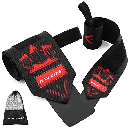 bridawn Wrist Wraps Weight Lifting Straps Workout Crossfit Brace 19.8’’ with Wider Thumb