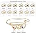 Custom Name Bracelets with 3 Hearts Simulated Birthstones Free Engraved Personalized Bangle Bracelets for Women (Gold)