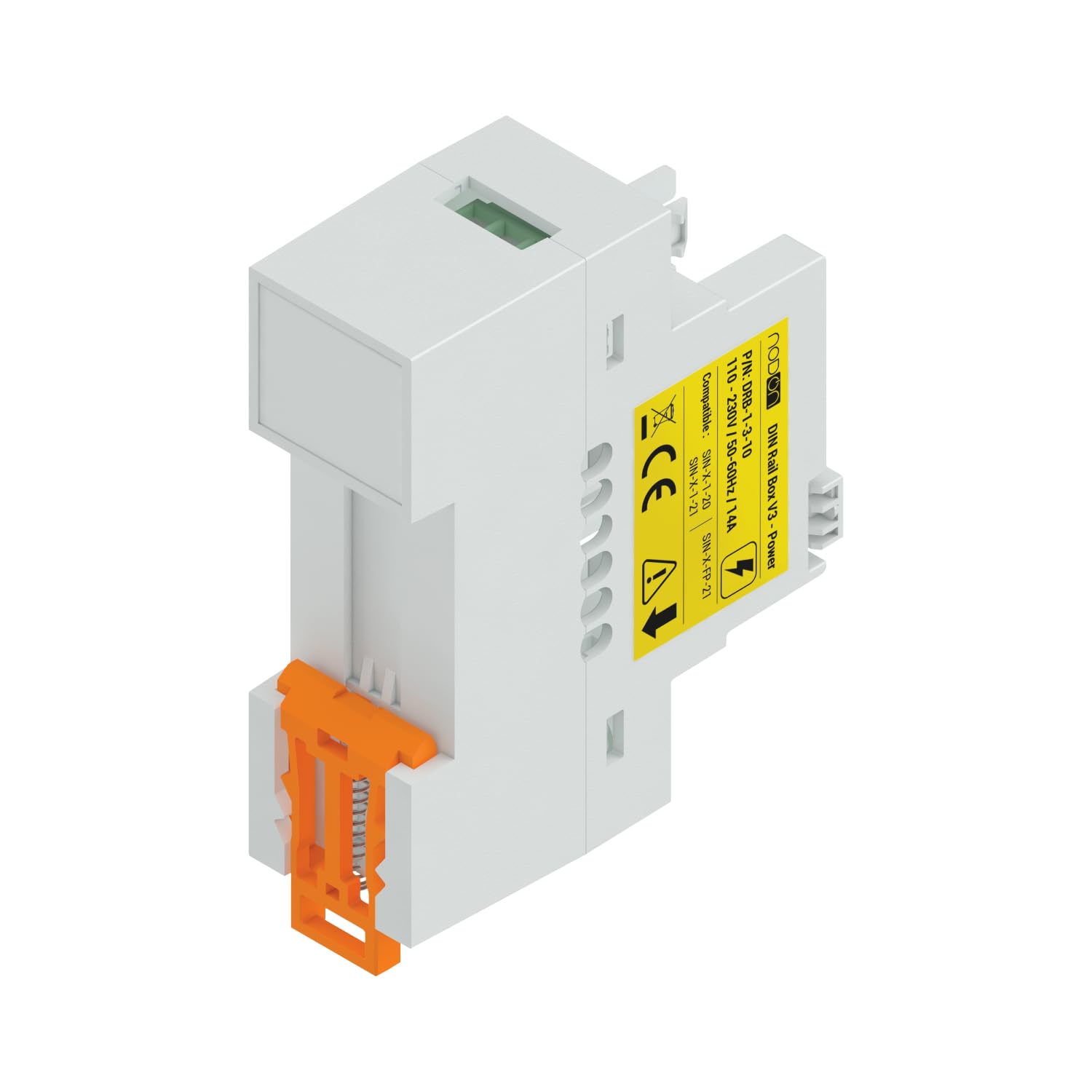 NodOn - Boîtier Rail DIN "Power" pour modules NodOn Zigbee et EnOcean, pack 5 unités, accessoire, tableau électrique, compatible modules SIN-(x)-1-20, SIN-(x)-1-21, SIN-(x)-FP-21