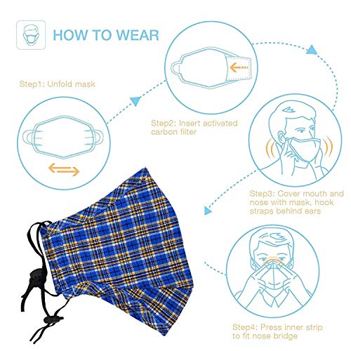 Image of VRITRAZ Print Reusable Washable PM 2.5 Anti Pollution Activated Carbon Dust Face Mask with Breathing Valve
