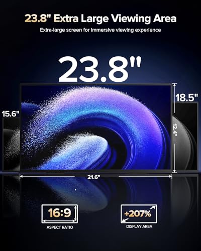 Image of Newsoul 23.8'' Portable Monitor 144Hz Gaming Monitor, 145% sRGB | 2000:1 | FreeSync Built-in Adjustable Stand, Speaker and VESA, USB-C HDMI Large Second Screen for Laptop, Mac-Book, PC, Game Console