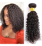 Huarisi Remy Hair Bundles Curly Brazilian Weave 14" Short Kinky Curly Bundles Human Hair Extensio...