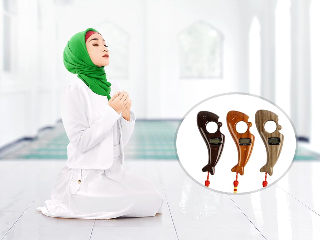 Anlising Portable Digital Beads Counter, 3 Pieces Buddha Beads Counter, Prayer Digital Tasbih, for Meditation, Relaxation, Muslim Prayer