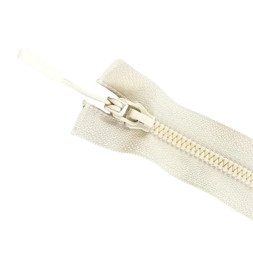 DIY Craft Zipper 5pcs Zippers Length 15-80cm, Close-End/Open-End Resin Zipper No.5 Abrasion Resistance for Sewing Crafts(Off-White,60cm)