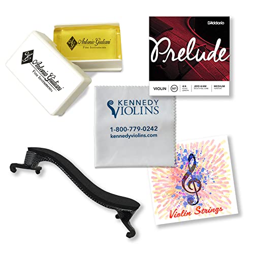 Bunnel Premier Violin Outfit 4/4 Full Size - Carrying Case And Accessories Included - Solid Maple Wood And Ebony Fittings By Kennedy Violins #TOP3