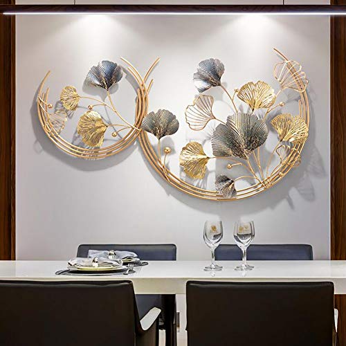 WODQYAZ Metall Ginkgo Biloba, 3D Wand Silhouette Metall Wanddekoration, Heimbüro-Dekoration, Schlafzimmer, Wohnzimmer, Dekoration, Skulptur Cover