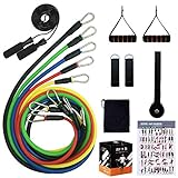Beakabao Sports Resistance Band Set - Includes Bands, Handles, Ankle Straps, Door Anchors, Guides and Bag, Free Skipping Rope - for Physical Training, Weight Loss, Home Exercise, Yoga, Pilates
