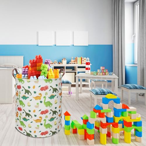 Image of 19.7 inch Dinosaur Laundry Basket,Dirty Clothes Laundry Hamper,Waterproof Foldable Toys Storage Bin,Room Decor, Gift Baskets, Baby Nursery Hamper(Cute Dinosaur)