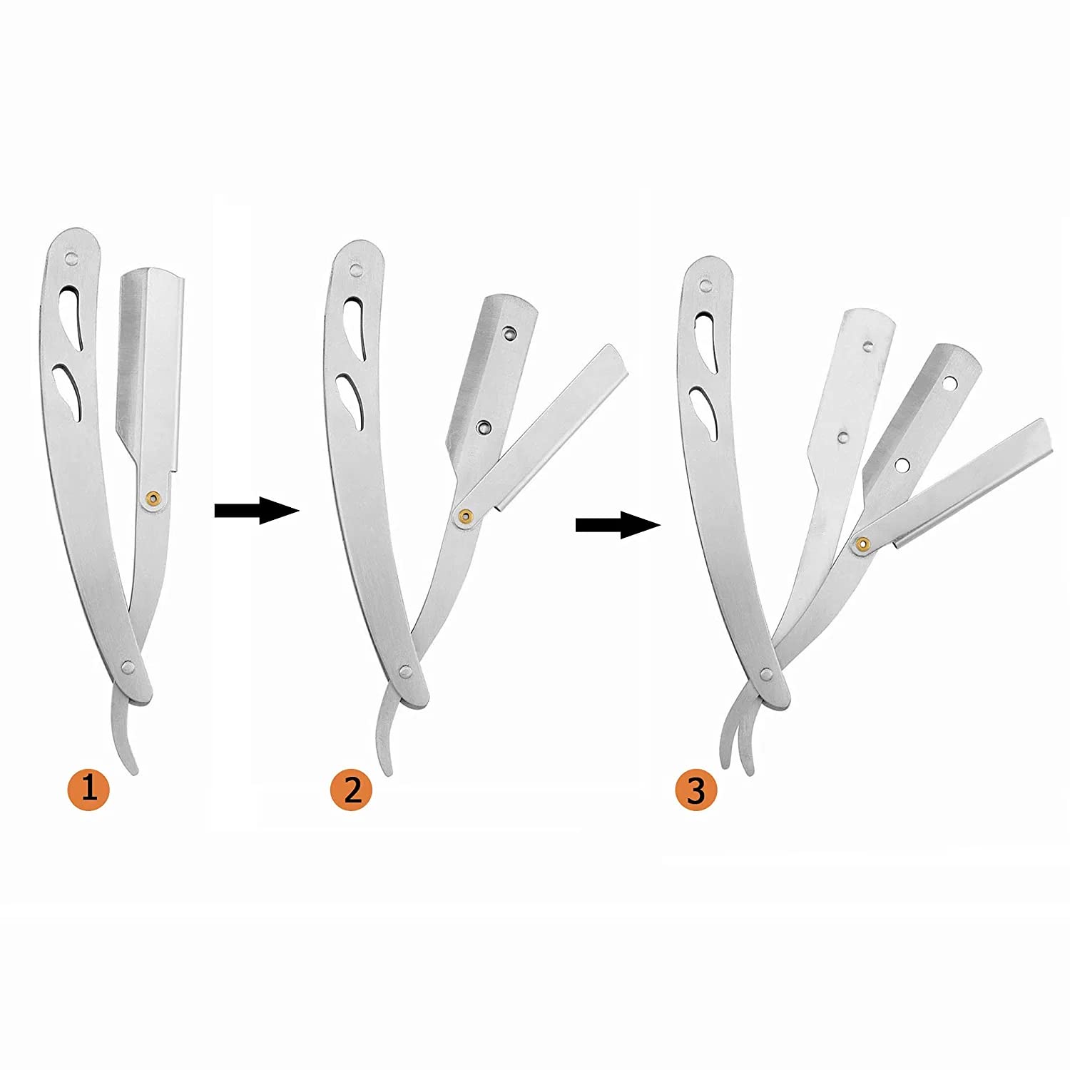 Jibaro Care Professional Barber Stainless Steel Straight Edge Razor Safety Salon Quality Smooth Shave Folding Hair Salon Shaving Razor Ustra for Men 3