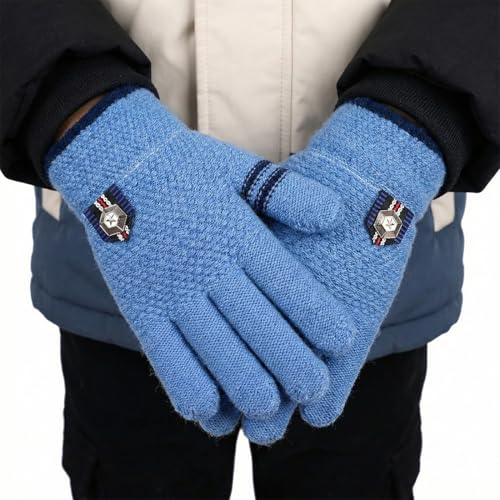 AEKZOX Gants Tricotés Chauds et Stretch, Résistants au Vent, 1 Paire pour Enfants, Design Spiderman, Pour l'Extérieur (Pour Enfants de 6 à 10 Ans)