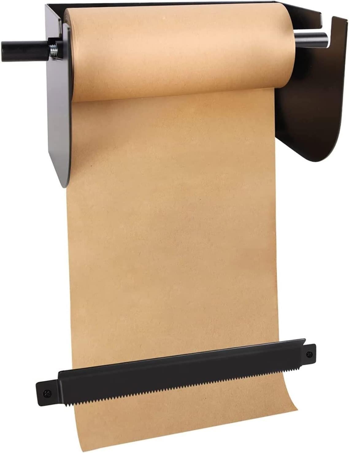 Dozownik Papieru W Rolce Kraft, Czarny, Uchwyt Ścienny, Z Rolką Papieru Kraft O Szerokości 50 M, 37/67/97 Cm, Obcinak Do Papieru Listowego, Czarny, Szerokość 67 Cm/26,3 Cala
