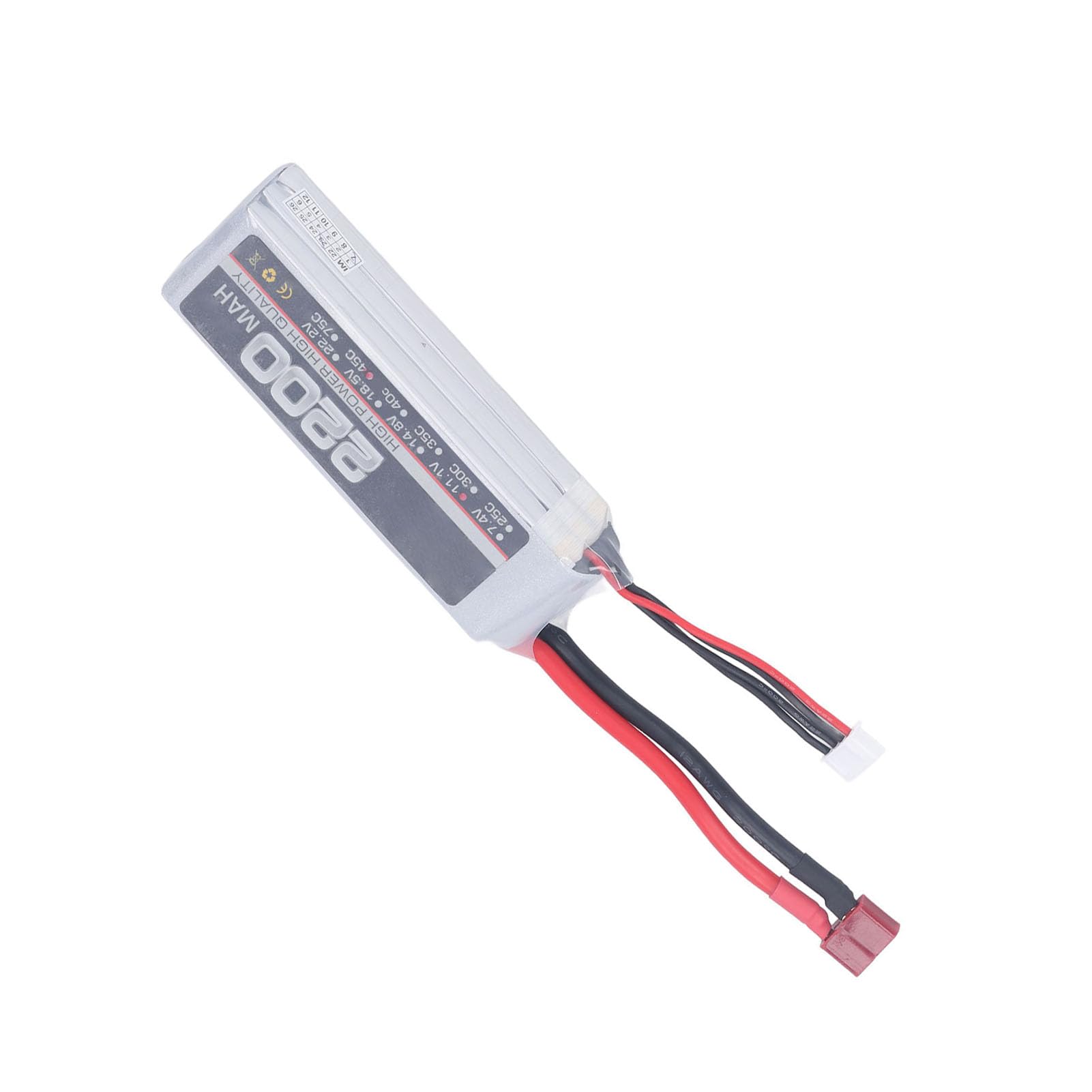 Batteria Al Litio RC, Batteria LiPo Ad Alte Prestazioni da 2200 MAh per Parti di Droni RC (Spina a T)
