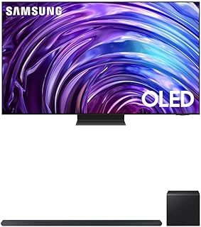 SAMSUNG 77-Inch OLED HDR Pro 4K S95D Smart TV + SAMSUNG HW-S800D/ZC 3.1.2 Ch Slim Soundbar with Dolby Atmos - Black