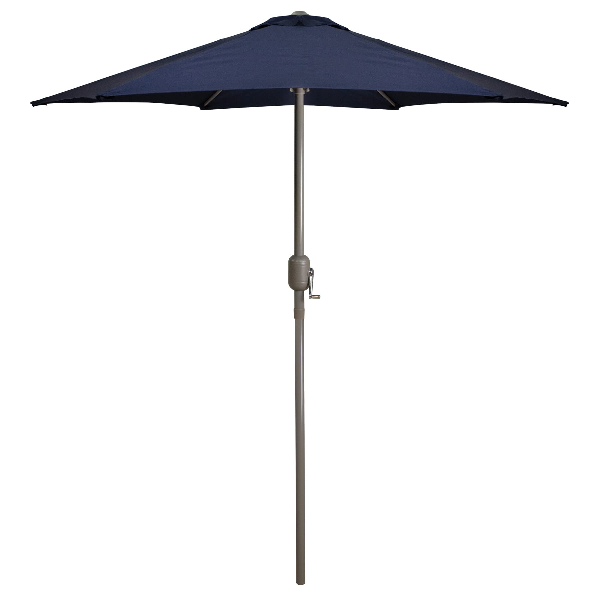 Northlight 7.5ft Outdoor Patio Market Umbrella with Hand Crank, Midnight Blue