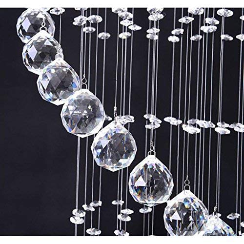 HOMCOM Modern Crystal Chandelier Ceiling Light Pendant Lamp Chrome Finish Glass Droplets New, Ф30 x 110cm - Image 4
