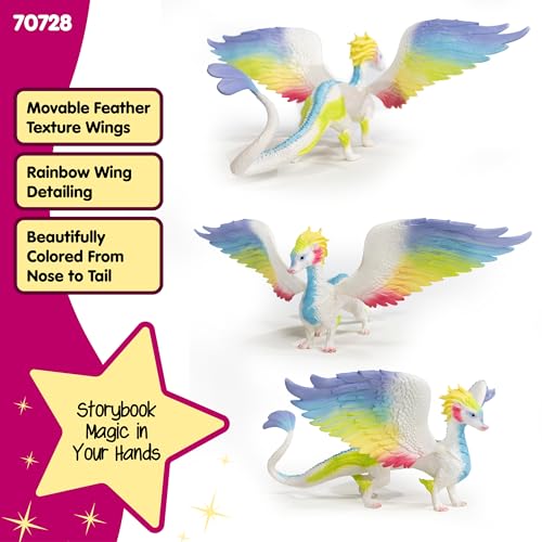Image of Schleich Bayala - Rainbow Dragon Toy Figurine - Kids Ages 5+ | 70728 | Unicorn Figurine, Fantasy Toy for Girls 5+, Magical Collectible, Screen-Free Imaginative Pretend Play, Fairy Animal Figure