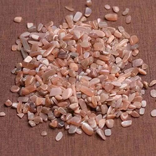9mm -12mm Natural Crystal Quartz Tumbled Stone Polished Orange Moonstone Crystal Gravel 500g