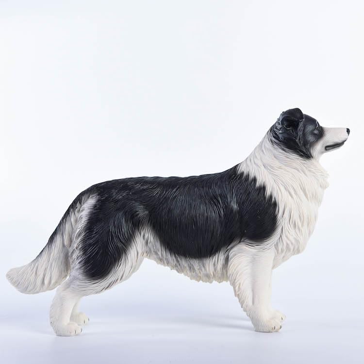 Statue de chien Border Collie AMITD figurine en polyrésine durable de décoration