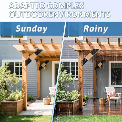 Kit de 4 soportes angulares de esquina de 45 grados para pérgola, conectores resistentes para postes y vigas de madera, bordes de escritorio, pérgolas y cenadores, kit DIY miniatura 5