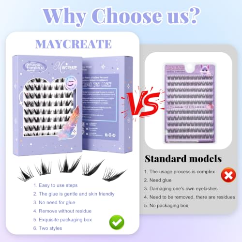 Image of MAYCREATE Self Adhesive Eyelash Cluster Volume Bunny False Lashes 9-11mm
