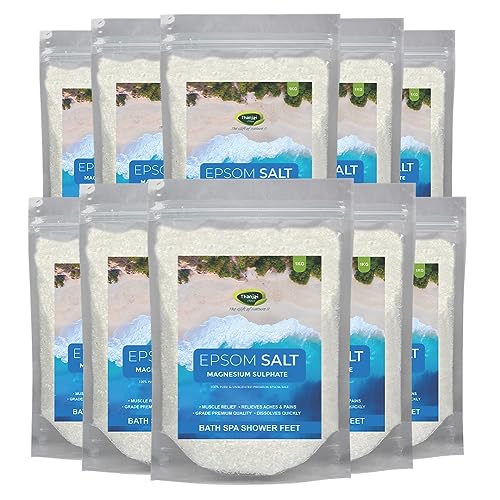Image of Thanjai Natural Epsom Bath Salt 10kg for Muscle Relief, Relieves Aches & Pain Granule Magnesium Sulphate) for Plants, Gardening,Water Soluble Fertilizer,Soil Manure