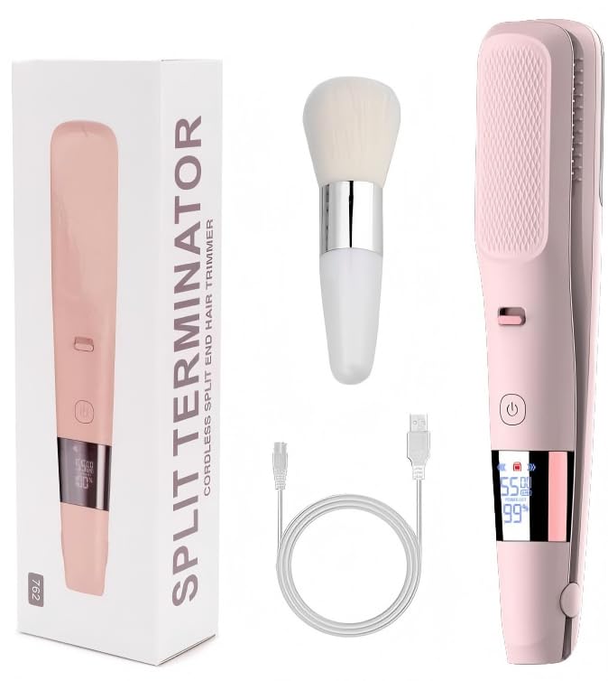 Split End Hair Trimmer Cutting Tool removes Split Ends and Broken Hair Tips Quickly and Effectively Without Loss of Length for Healthy Hair with LED Display 2h Battery Life