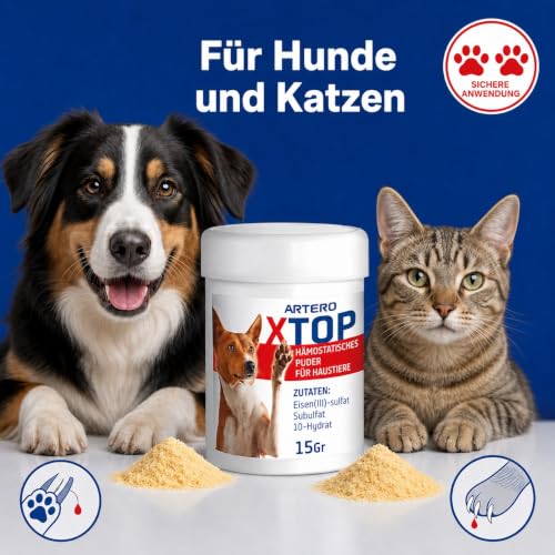 ARTERO X-Top Blutstiller für Hunde und Katzen 15 g, veganes Pulver