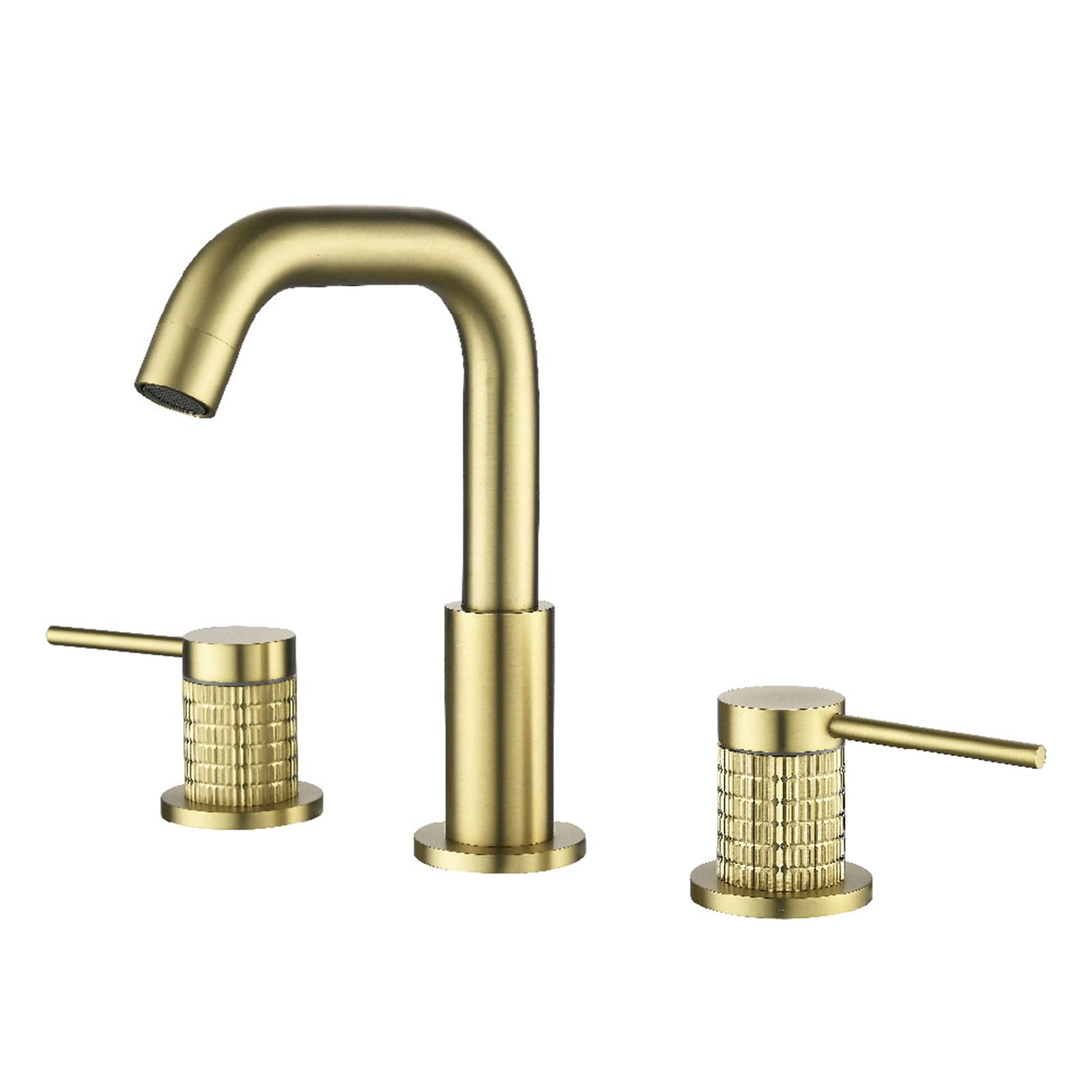 ZYCHSJXA Bathroom Taps Mixer Twin Handle Faucet, 360 Swivel Adjustable Basin Tap Brushed Gold Modern