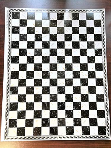 World Model Dollhouse Miniature Black & White Marbled Square Checked Tile Flooring 1:12 Scale