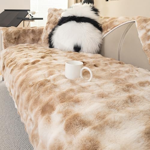 プラッシュソファカバー 3人掛け 滑り止め付き スリップカバー グラデーション プロテクター洗濯可能 猫用 ソファシートクッション C 70x150cm/27.5x59.1in