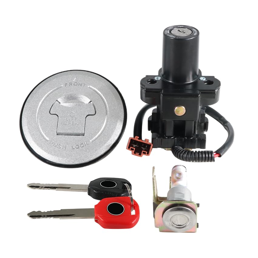 Ignition Switch Fuel Gas Cap Seat Lock Keys Replacement Kit 35010-MJW-A82 35010-MGZ-A00 35010-MGZ-A01, for Honda CB500 2013-2018 for Honda CB500F / FA 2013-2018, CB500X /XA