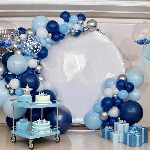 Image of Navy Blue Balloons, 50 Pcs for Boys Birthday Baby Shower Retirement Party